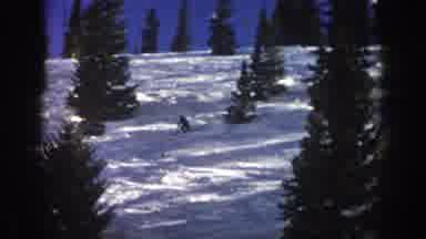 Aspen Colorado USA (1961): Person Skiing Down The Slope