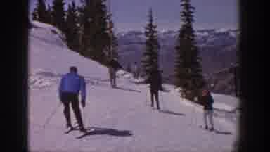 Aspen Colorado USA (1961): Skiing, Resort, Trees, Mountain, Skis, People, Winter,