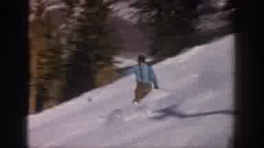 Aspen Colorado USA (1961): Fast Paced Skiing Down A Hill During Winter With Bumps