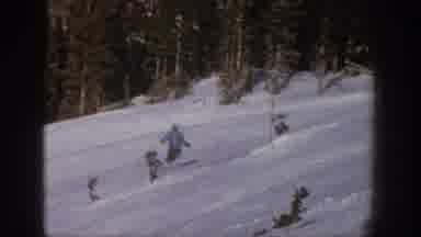 Aspen Colorado USA (1961): Lone Skier Snow Skiing Down Hill Surrounded By Green