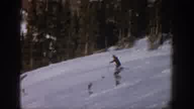 Aspen Colorado USA (1961): A Man Is Skating In The Snow Floor And Enjoying The