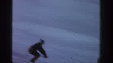 Aspen Colorado USA (1961): Man Skiing Down Hill Cold Snowy Walking Up Hill Retry