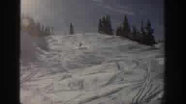 Aspen Colorado USA (1961): A Man Is Skating In The Snow Slopes And Enjoying His