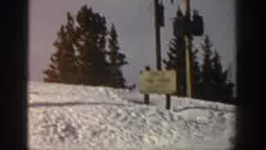 Aspen Colorado USA (1961): 1 Man Doing Single Basic Jump On The Snow Slopes