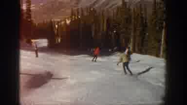 Aspen Colorado USA (1961): A Man Is Skating In The Snow Floor And Enjoying The