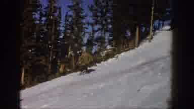Aspen Colorado USA (1961): A Man Is Skating In The Snow Floor And Enjoying The