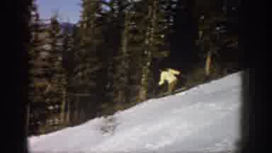 Aspen Colorado USA (1961): Woman Practicing Skiing Skills Before Tourist Arrives