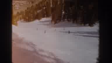 ASPEN COLORADO USA-1961: Skiers Descending Mountain Slope