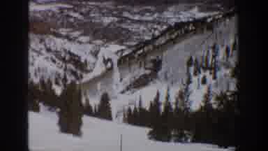 Aspen Colorado USA (1961): Ski Resort With Many Skiers On Typical Winter Day In