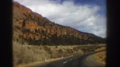 Aspen Colorado USA (1961): Colorful Passing View Of Mountain And Road In The