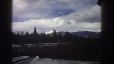 Aspen Colorado USA (1961): Passing View Of Roads Lined With Trees And Snow On A
