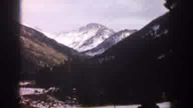 Aspen Colorado USA (1961): Car Traveling Empty Road Around Snow Hills Beautiful