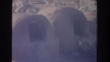 New Mexico USA (1951): Cars Passing On Old Dirt Road In Small Town And Small Mud