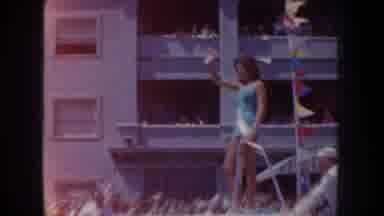 California USA (1952): A Miss Strolling In His Car And The Audience Cheering And