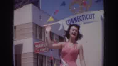 California USA (1952): Miss America Women And Girls Parade In A Town Somewhere