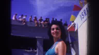 California USA (1952): Beauty Pageant Participants Waving From A Float In A Parade