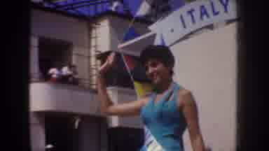California USA (1952): Women From Various Countries Ride In A Parade Dressed In