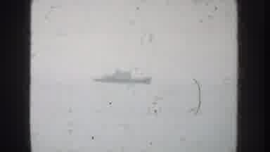 California USA (1952): Large Ship Furrowing The Sea