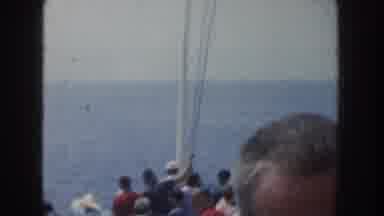 California USA (1952): Crowd On Board Ship Sailing In Open Ocean