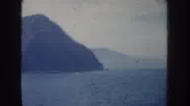 California USA (1952): Scenic Multiple People Viewing Islands Surrounded By Ocean