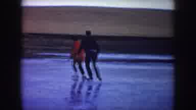 North Dakota USA (1953): Ice Skating Circles With A Wolf
