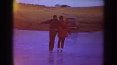 North Dakota USA (1953): The Two People Was Doing Skating In The Ice Bar And One