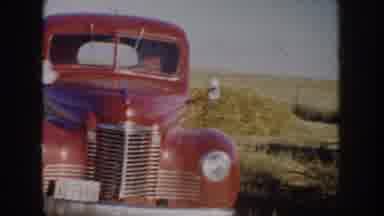 South Dakota USA (1953): A Girl Was Climb In The Horse And A Man Watching In The