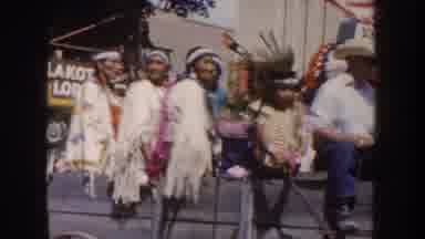 South Dakota USA (1954): Old Time Parade With Native Americans Near Lakota Lodge