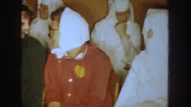 South Dakota USA (1954): Halloween Mask Party Audience Ladies Nun Shirt Clown