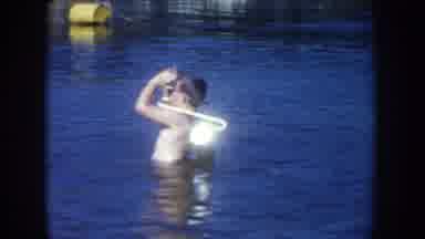 South Dakota USA (1954): The Little Boy Was Taking Practice For Swimming To