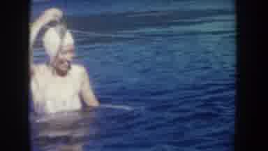 South Dakota USA (1954): Enjoying Swimming In The River