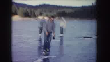 Idaho USA (1955): Man Skiing Winter Time