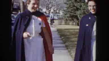 Idaho USA (1955): Nurses With Their Husbands In Uniform Are Going Home After A Day