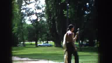 Idaho USA (1955): The Two Men Were Playing The Ring Ball In The Park For Their