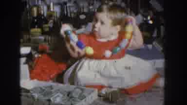 Nebraska USA (1955): Baby Playing With Toys