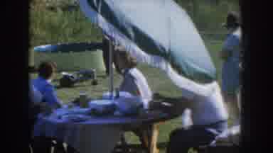 Nebraska USA (1955): Family Gathering Showing Adults Sitting Together Under Shade