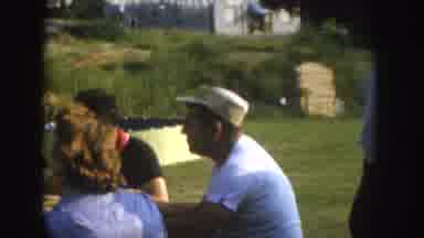 Nebraska USA (1955): Group Of People Having A Picnic
