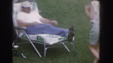 Nebraska USA (1955): Family In A Backyard In The Summer