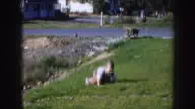 Nebraska USA (1956): Little Boy Has A Fun Day Playing Outside And Enjoying Nature