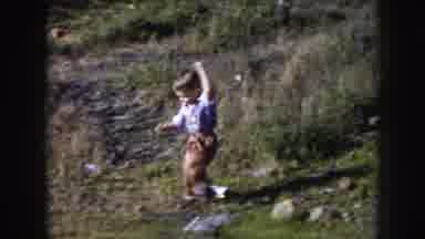 Nebraska USA (1956): One Child Playing And Climbing The Mountain