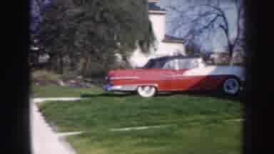 Nebraska USA (1956): Family Home, Classic Cars, Convertible, House, Yard, Park