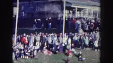 Nebraska USA (1957): A Crowd On A Meadow Watching Something, Maybe A Sport Match