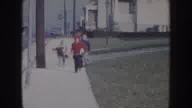 Nebraska USA (1957): Three Small Children Walking, Running And Playing On The