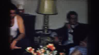 Nebraska USA (1957): Family Reunited In The Living Room With A Yellow Lamp And One