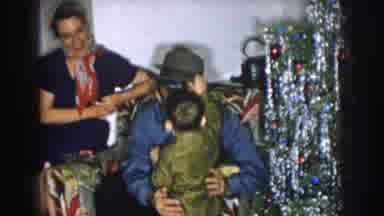 Nebraska USA (1957): A Happy Family Christmas Night Is Amazing For Any Child, So