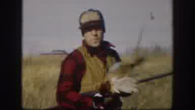 Kansas USA (1958): Uncle Bob In The Field With His Wounded Catch, Borrowed A Gun