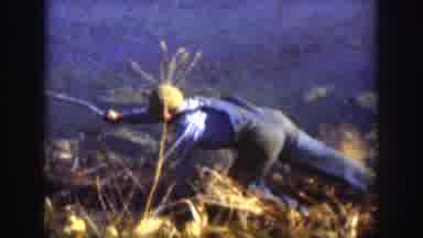 Kansas USA (1958): Personalized Black White Warning Sign Boy Sticking Wood Into
