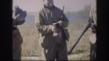 Kansas USA (1958): Bird Hunting With The Guys Grassy Field Near Lakeside Cold