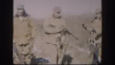Kansas USA (1958): Soldiers Await Battle Holding Rifles And Talking