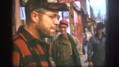Kansas USA (1958): One Man Open The Door And Many Peoples Walk In A Street